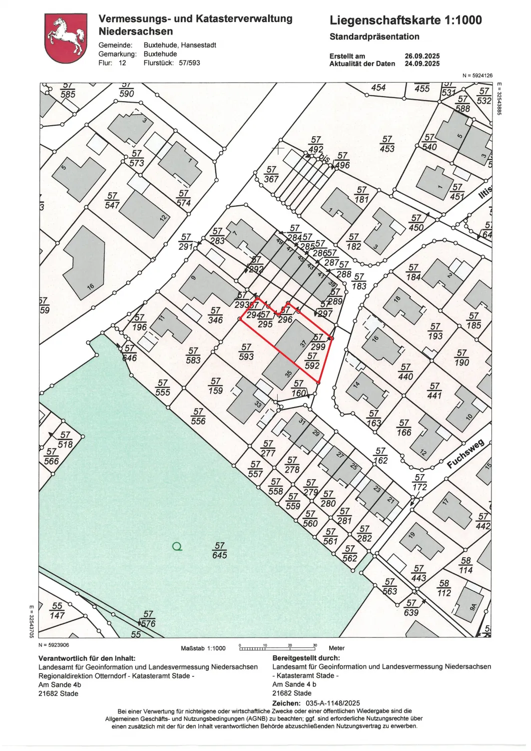 Lageplan Fuchsweg 37